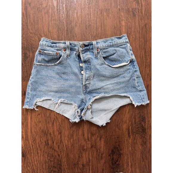 Levis 501 Vintage Distressed Denim Shorts - Picture 1 of 3